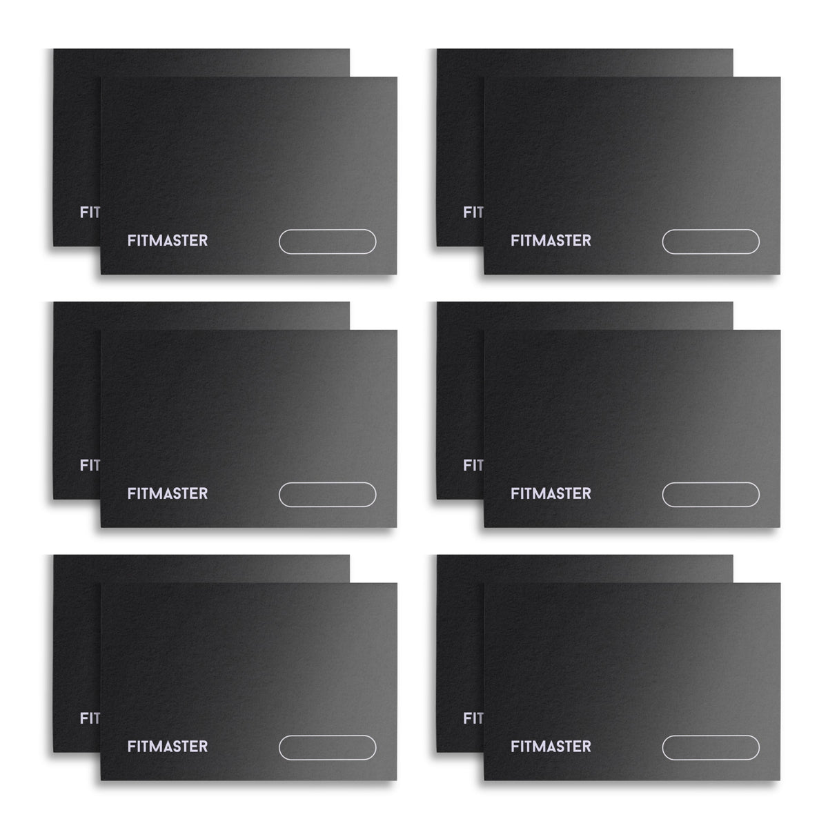 Twelve Fitmaster notebooks arranged in paired groups