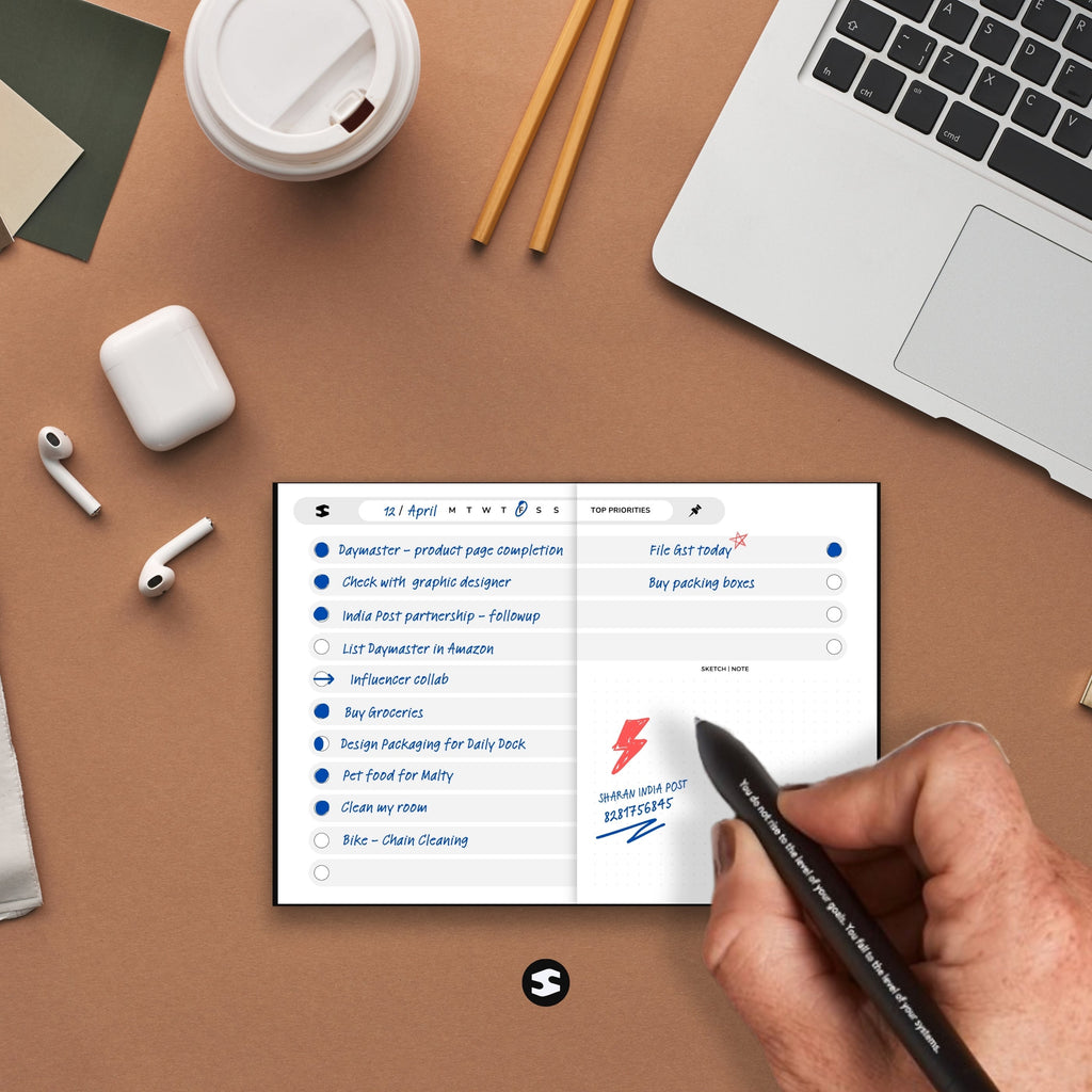 Day Master | Undated Daily Planner with Monthly Stickers