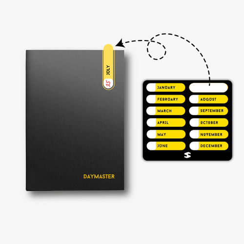 Day Master | Undated Daily Planner with Monthly Stickers