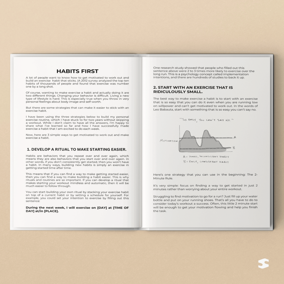 Fitness & Diet Planner habit-building information pages