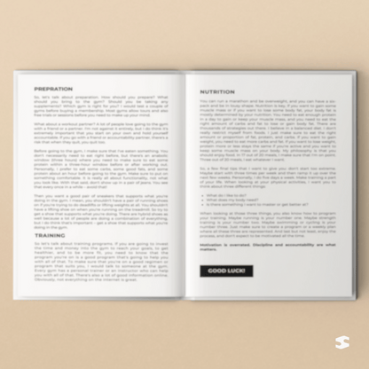 Fitness & Diet Planner preparation and nutrition information pages