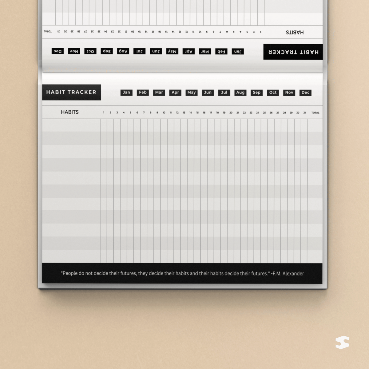 Fitness & Diet Planner habit tracker grid
