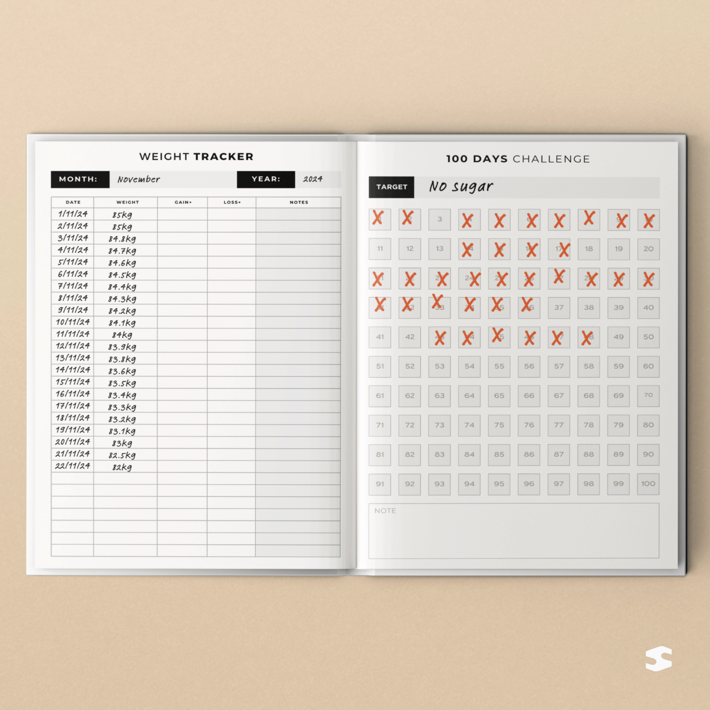 Fitness & Diet Planner | Workout Journal - Nutrition & Habit Tracker