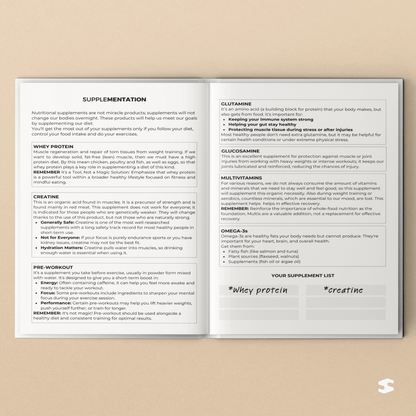 Fitness & Diet Planner supplementation information pages