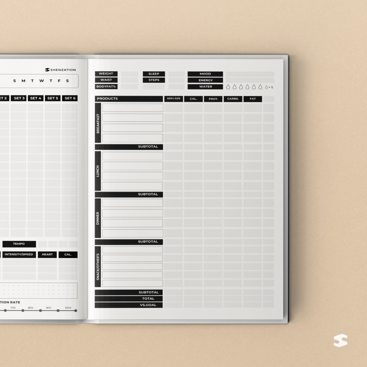 Fitness & Diet Planner meal and nutrition tracking page