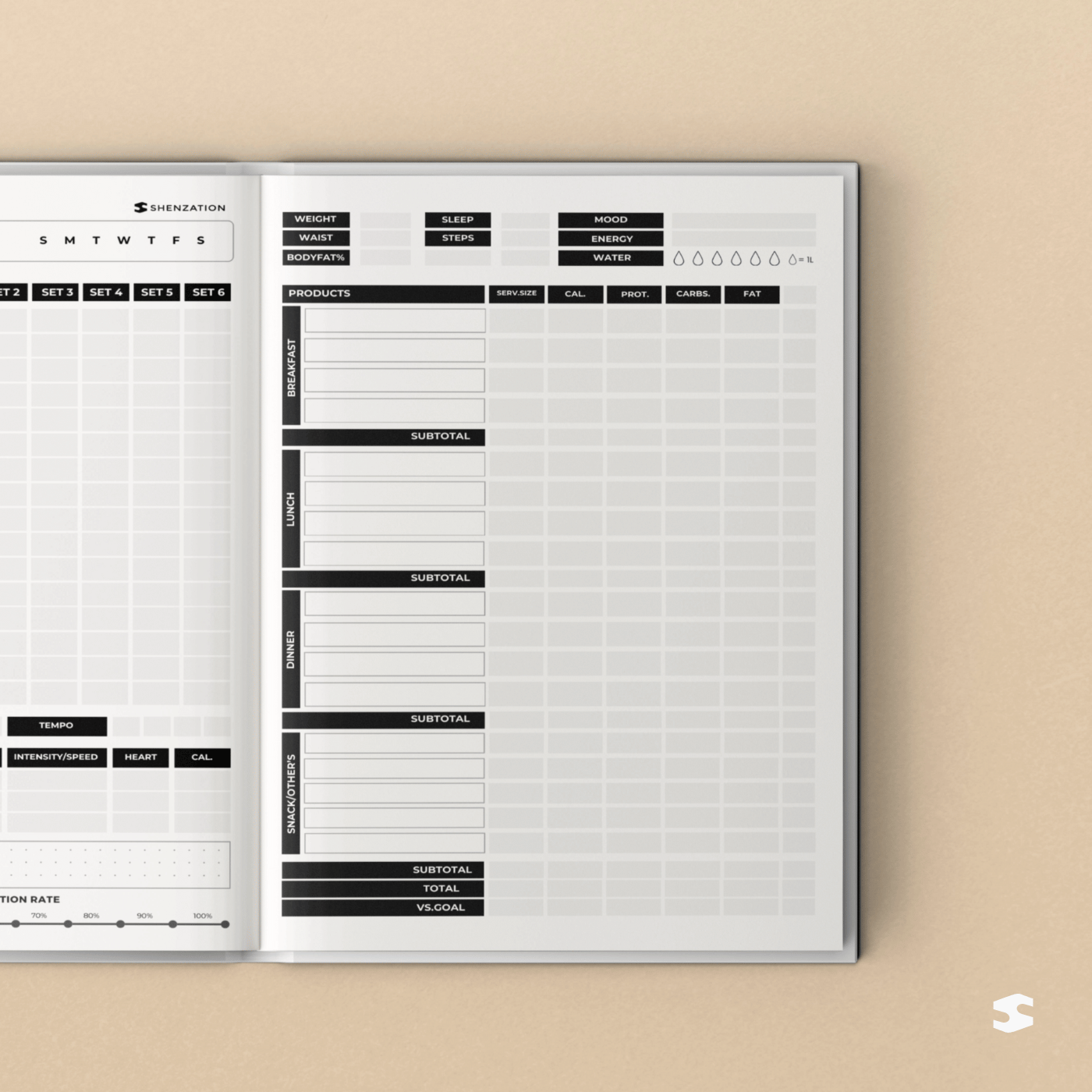 Fitness & Diet Planner | Workout Journal - Nutrition & Habit Tracker