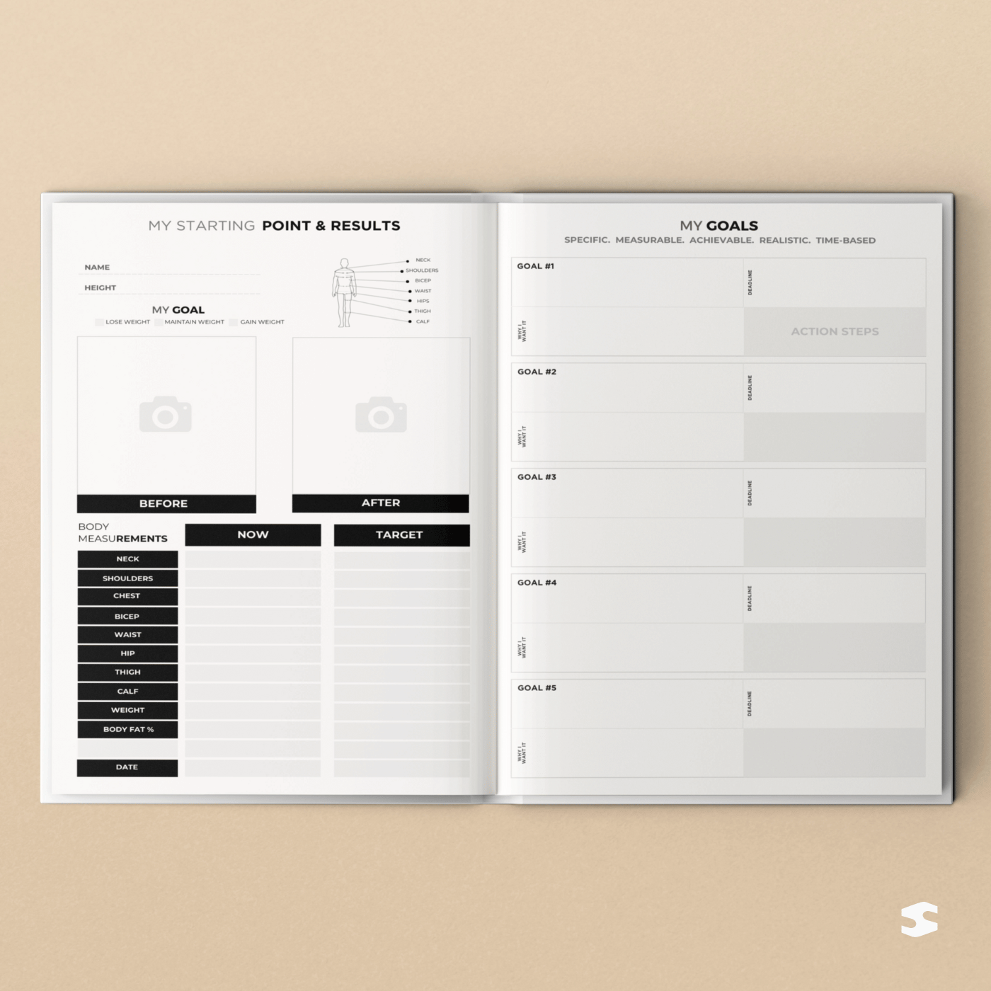 Fitness & Diet Planner | Workout Journal - Nutrition & Habit Tracker