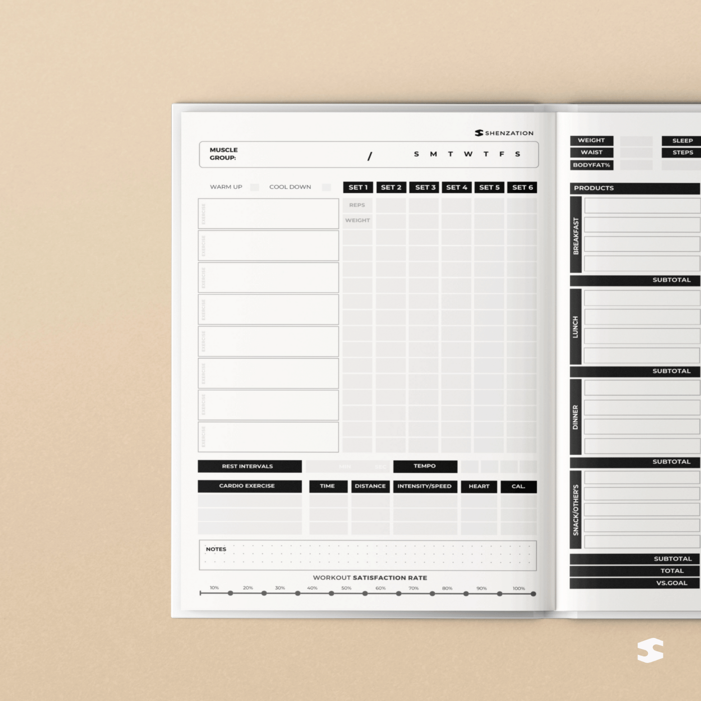 Fitness & Diet Planner | Workout Journal - Nutrition & Habit Tracker