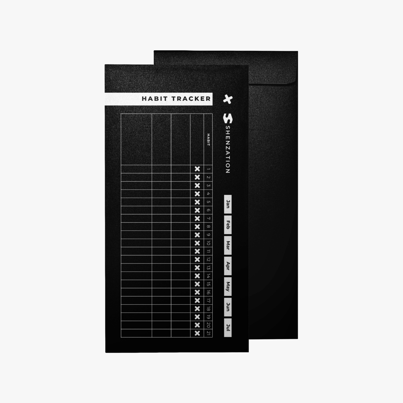 Productivity journal Habit Tracker Cards 12 Month Pack front view