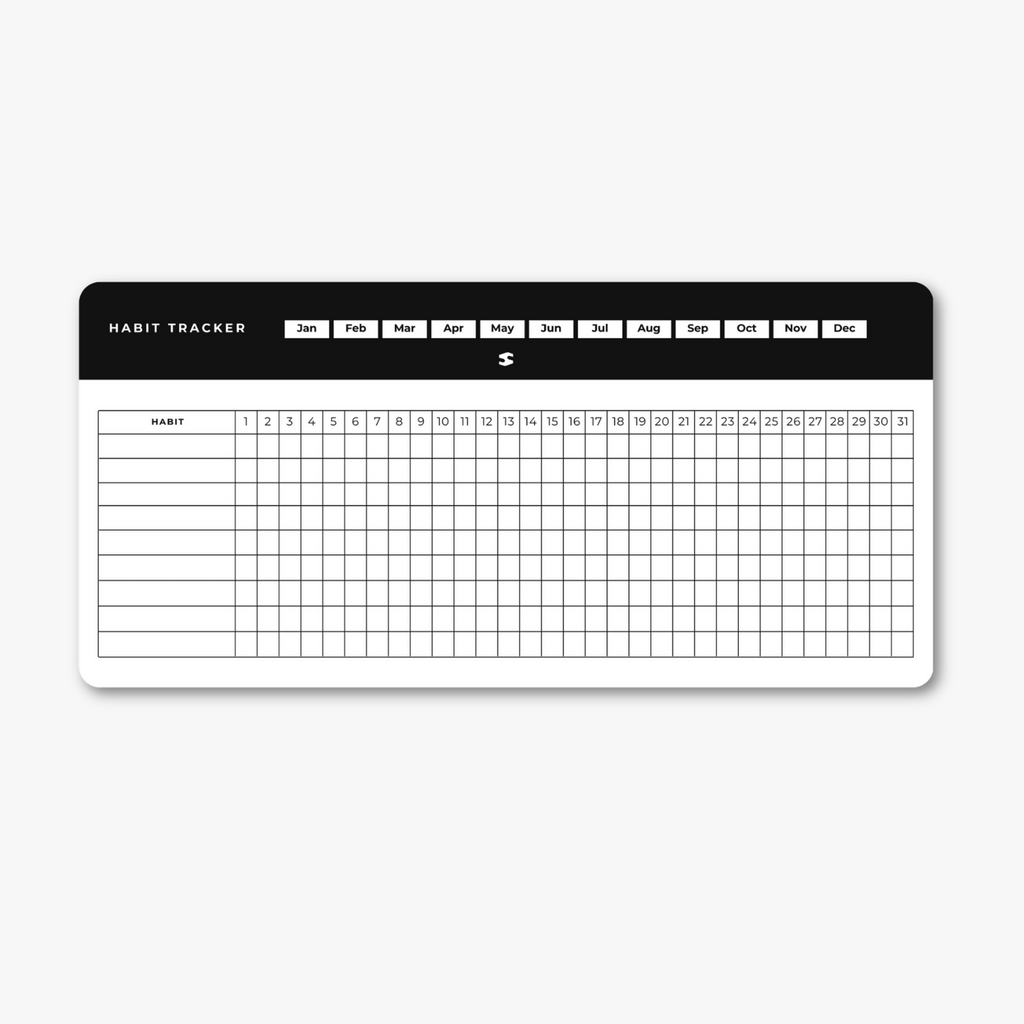 Habit Tracker Cards | 12-Month Goal System - Daily & Monthly Productivity Journal