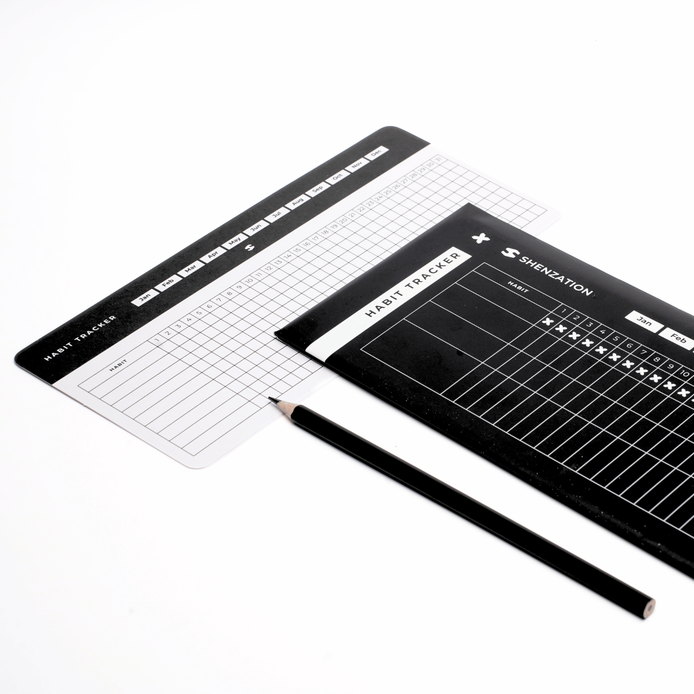 Habit Tracker Cards | 12-Month Goal System - Daily & Monthly Productivity Journal