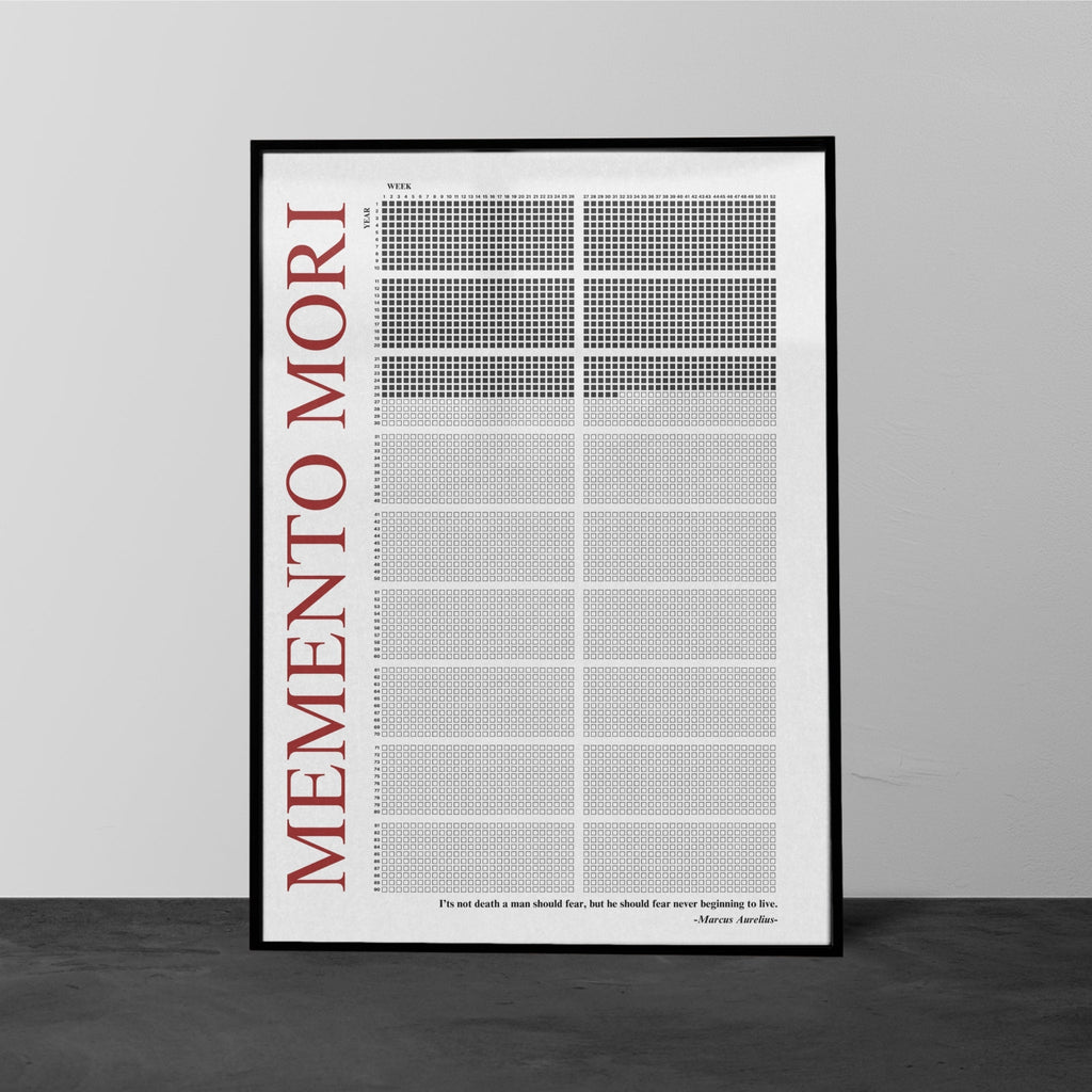 Memento Mori | Life Calender - Metal Frame - Red Style