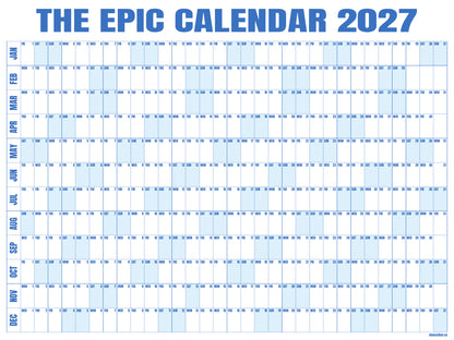 EPIC Calendar 2027 — blue — original print artwork, 48 × 36 inches