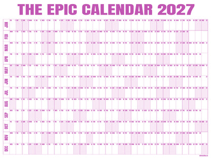 EPIC Calendar 2027 — rose — original print artwork, 48 × 36 inches