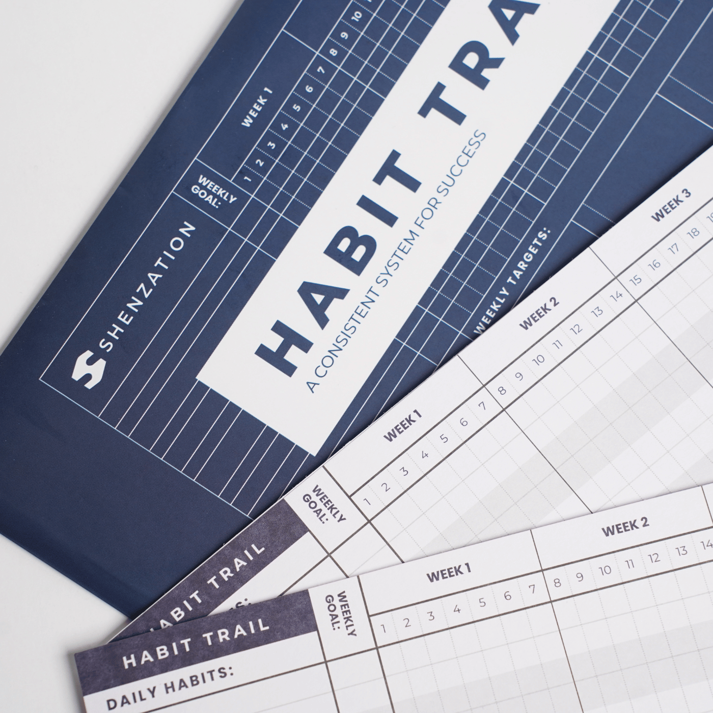 Habit Trail | 6-Month Habit Tracker System - Daily & Weekly Goal Cards Journal